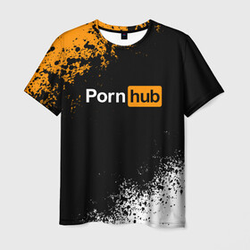 Мужская футболка 3D с принтом PORNHUB в Курске, 100% полиэфир | прямой крой, круглый вырез горловины, длина до линии бедер | brand | brazzers | hub | mode | бразерс | бренд | мода