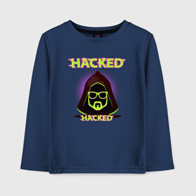 Детский лонгслив хлопок с принтом Hacked в Курске, 100% хлопок | круглый вырез горловины, полуприлегающий силуэт, длина до линии бедер | cybepunk | hacked | hacker | it | аноним | анонимус | взлом | взломщик | киберпанк | программист | хак | хакер