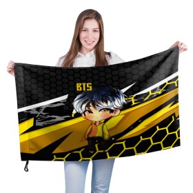 Флаг 3D с принтом BTS в Курске, 100% полиэстер | плотность ткани — 95 г/м2, размер — 67 х 109 см. Принт наносится с одной стороны | bangtanboys | blackpink | bts | btsarmy | jhope | jimin | jin | jungkook | kimtaehyung | kpop | suga | taehyung | бтс | кпоп