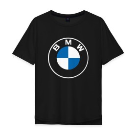 Мужская футболка хлопок Oversize с принтом BMW LOGO 2020 в Курске, 100% хлопок | свободный крой, круглый ворот, “спинка” длиннее передней части | bmw | bmw motorsport | bmw performance | carbon | m | motorsport | performance | sport | бмв | карбон | моторспорт | спорт