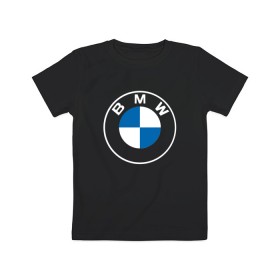 Детская футболка хлопок с принтом BMW LOGO 2020 в Курске, 100% хлопок | круглый вырез горловины, полуприлегающий силуэт, длина до линии бедер | Тематика изображения на принте: bmw | bmw motorsport | bmw performance | carbon | m | motorsport | performance | sport | бмв | карбон | моторспорт | спорт