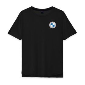 Мужская футболка хлопок Oversize с принтом BMW LOGO 2020 в Курске, 100% хлопок | свободный крой, круглый ворот, “спинка” длиннее передней части | bmw | bmw performance | m | motorsport | performance | бмв | бэха | моторспорт