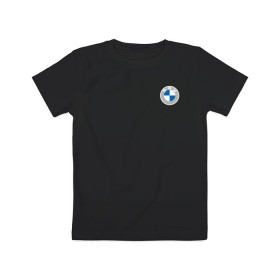 Детская футболка хлопок с принтом BMW LOGO 2020 в Курске, 100% хлопок | круглый вырез горловины, полуприлегающий силуэт, длина до линии бедер | bmw | bmw performance | m | motorsport | performance | бмв | бэха | моторспорт