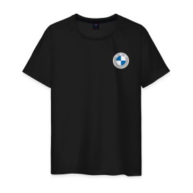 Мужская футболка хлопок с принтом BMW LOGO 2020 в Курске, 100% хлопок | прямой крой, круглый вырез горловины, длина до линии бедер, слегка спущенное плечо. | bmw | bmw performance | m | motorsport | performance | бмв | бэха | моторспорт