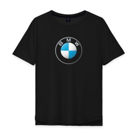 Мужская футболка хлопок Oversize с принтом BMW LOGO 2020 в Курске, 100% хлопок | свободный крой, круглый ворот, “спинка” длиннее передней части | bmw | bmw motorsport | bmw performance | carbon | m | motorsport | performance | sport | бмв | карбон | моторспорт | спорт