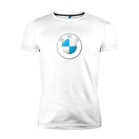 Мужская футболка премиум с принтом BMW LOGO 2020 в Курске, 92% хлопок, 8% лайкра | приталенный силуэт, круглый вырез ворота, длина до линии бедра, короткий рукав | bmw | bmw motorsport | bmw performance | carbon | m | motorsport | performance | sport | бмв | карбон | моторспорт | спорт