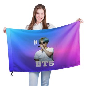 Флаг 3D с принтом BTS в Курске, 100% полиэстер | плотность ткани — 95 г/м2, размер — 67 х 109 см. Принт наносится с одной стороны | bangtanboys | blackpink | bts | btsarmy | jhope | jimin | jin | jungkook | kimtaehyung | kpop | suga | taehyung | бтс | кпоп