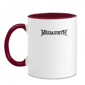 Кружка двухцветная с принтом Megadeth в Курске, керамика | объем — 330 мл, диаметр — 80 мм. Цветная ручка и кайма сверху, в некоторых цветах — вся внутренняя часть | Тематика изображения на принте: dave mustaine | megadeth | music | rock | дирк вербурен | дэвид эллефсон | дэйв мастейн | кико лоурейро | мегадеф | музыка | рок | трэш метал | хард рок | хеви метал