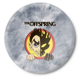 Значок с принтом The Offspring в Курске,  металл | круглая форма, металлическая застежка в виде булавки | dexter holland | music | offspring | rock | альтернативный рок | декстер холланд | музыка | отпрыск | офф спринг | оффспринг | панк рок | поп панк | рок | скейт панк