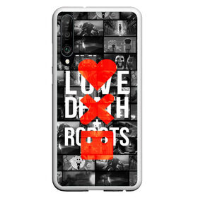 Чехол для Honor P30 с принтом LOVE DEATH ROBOTS (LDR) в Курске, Силикон | Область печати: задняя сторона чехла, без боковых панелей | death | fantastic | future | ldr | love | love death and robots | love death robots | netflix | robots | sci fi | будущее | лдр | любовь | нетфликс | роботы | фантастика