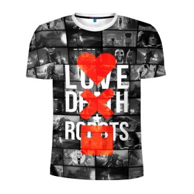 Мужская футболка 3D спортивная с принтом LOVE DEATH ROBOTS (LDR) в Курске, 100% полиэстер с улучшенными характеристиками | приталенный силуэт, круглая горловина, широкие плечи, сужается к линии бедра | death | fantastic | future | ldr | love | love death and robots | love death robots | netflix | robots | sci fi | будущее | лдр | любовь | нетфликс | роботы | фантастика