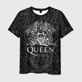 Мужская футболка 3D с принтом QUEEN в Курске, 100% полиэфир | прямой крой, круглый вырез горловины, длина до линии бедер | queen | rock | we will rock you | брайан мэи | группа queen | группа квин | джон дикон | квин | королева | король | роджер тейлор | рок | фредди меркьюри