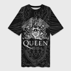 Платье-футболка 3D с принтом QUEEN | КВИН (Z) в Курске,  |  | queen | rock | we will rock you | брайан мэи | группа queen | группа квин | джон дикон | квин | королева | король | роджер тейлор | рок | фредди меркьюри