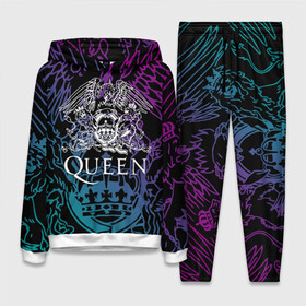 Женский костюм 3D (с толстовкой) с принтом QUEEN | Freddie Mercury (Z) в Курске,  |  | queen | rock | we will rock you | брайан мэи | группа queen | группа квин | джон дикон | квин | королева | король | роджер тейлор | рок | фредди меркьюри