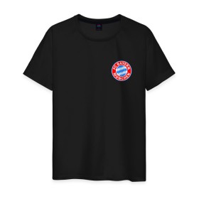 Мужская футболка хлопок с принтом BAYERN MUNCHEN в Курске, 100% хлопок | прямой крой, круглый вырез горловины, длина до линии бедер, слегка спущенное плечо. | 