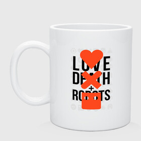 Кружка керамическая с принтом LOVE DEATH ROBOTS (LDR) в Курске, керамика | объем — 330 мл, диаметр — 80 мм. Принт наносится на бока кружки, можно сделать два разных изображения | death | fantastic | future | ldr | love | love death and robots | love death robots | netflix | robots | sci fi | будущее | лдр | любовь | нетфликс | роботы | фантастика