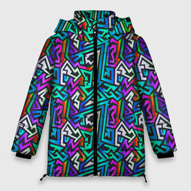 Женская зимняя куртка 3D с принтом ГРАФФИТИ в Курске, верх — 100% полиэстер; подкладка — 100% полиэстер; утеплитель — 100% полиэстер | длина ниже бедра, силуэт Оверсайз. Есть воротник-стойка, отстегивающийся капюшон и ветрозащитная планка. 

Боковые карманы с листочкой на кнопках и внутренний карман на молнии | doodling | pattern | textures | tiles | zentangle | абстракция | градиент | граффити | дудлинг | зентангл | красивые граффити | красивые картинки | паттерны | прикольные граффити | прикольные картинки | тайлы