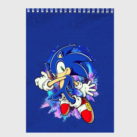 Скетчбук с принтом Sonic в Курске, 100% бумага
 | 48 листов, плотность листов — 100 г/м2, плотность картонной обложки — 250 г/м2. Листы скреплены сверху удобной пружинной спиралью | sega | sonic | видеоигры | синий ёж | соник | супер ёж