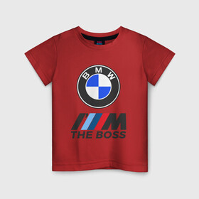 Детская футболка хлопок с принтом BMW BOSS | БМВ БОСС в Курске, 100% хлопок | круглый вырез горловины, полуприлегающий силуэт, длина до линии бедер | bmw | bmw performance | m | motorsport | performance | бмв | бэха | моторспорт