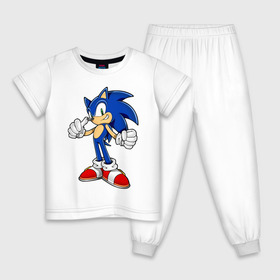 Детская пижама хлопок с принтом Sonic в Курске, 100% хлопок |  брюки и футболка прямого кроя, без карманов, на брюках мягкая резинка на поясе и по низу штанин
 | доктор эггман | ёж соник | соник | соник в кино