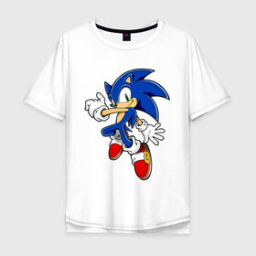 Мужская футболка хлопок Oversize с принтом Sonic в Курске, 100% хлопок | свободный крой, круглый ворот, “спинка” длиннее передней части | доктор эггман | ёж соник | соник | соник в кино