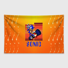 Флаг-баннер с принтом Sonic - Соник в Курске, 100% полиэстер | размер 67 х 109 см, плотность ткани — 95 г/м2; по краям флага есть четыре люверса для крепления | ежик | персонаж | соник