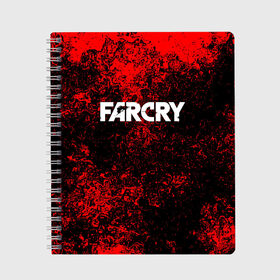 Тетрадь с принтом FARCRY в Курске, 100% бумага | 48 листов, плотность листов — 60 г/м2, плотность картонной обложки — 250 г/м2. Листы скреплены сбоку удобной пружинной спиралью. Уголки страниц и обложки скругленные. Цвет линий — светло-серый
 | far cry | far cry 5 | far cry new dawn | far cry primal | farcry | fc 5 | fc5 | game | new dawn | primal | игры | постапокалипсис | фар край | фар край 5