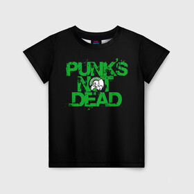 Детская футболка 3D с принтом Punks Not Dead в Курске, 100% гипоаллергенный полиэфир | прямой крой, круглый вырез горловины, длина до линии бедер, чуть спущенное плечо, ткань немного тянется | Тематика изображения на принте: art | punk | punks not dead | rock | sons of anarchy | анархия | арт | группа | егор летов | логотип | музыка | надпись | панк | панк рок | прикольная | рок | свобода | хаос