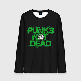 Мужской лонгслив 3D с принтом Punks Not Dead в Курске, 100% полиэстер | длинные рукава, круглый вырез горловины, полуприлегающий силуэт | art | punk | punks not dead | rock | sons of anarchy | анархия | арт | группа | егор летов | логотип | музыка | надпись | панк | панк рок | прикольная | рок | свобода | хаос