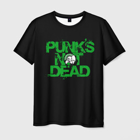 Мужская футболка 3D с принтом Punks Not Dead в Курске, 100% полиэфир | прямой крой, круглый вырез горловины, длина до линии бедер | art | punk | punks not dead | rock | sons of anarchy | анархия | арт | группа | егор летов | логотип | музыка | надпись | панк | панк рок | прикольная | рок | свобода | хаос