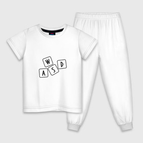Детская пижама хлопок с принтом WASD в Курске, 100% хлопок |  брюки и футболка прямого кроя, без карманов, на брюках мягкая резинка на поясе и по низу штанин
 | Тематика изображения на принте: 