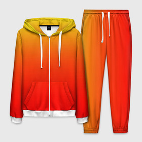 Мужской костюм 3D с принтом Оранж в Курске, 100% полиэстер | Манжеты и пояс оформлены тканевой резинкой, двухслойный капюшон со шнурком для регулировки, карманы спереди | orange | желто красный | кислотный | красно желтый | оранж | переход | текстуры | яркий