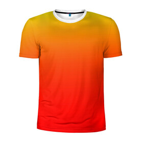 Мужская футболка 3D спортивная с принтом Оранж в Курске, 100% полиэстер с улучшенными характеристиками | приталенный силуэт, круглая горловина, широкие плечи, сужается к линии бедра | orange | желто красный | кислотный | красно желтый | оранж | переход | текстуры | яркий