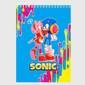Скетчбук с принтом Sonic в Курске, 100% бумага
 | 48 листов, плотность листов — 100 г/м2, плотность картонной обложки — 250 г/м2. Листы скреплены сверху удобной пружинной спиралью | game | sega | sonic the hedgehog | sonik | игра | комиксы | мультфильм | соник