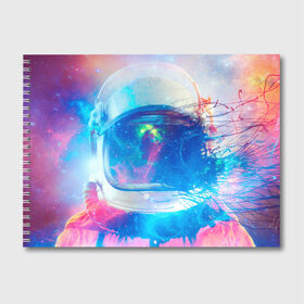 Альбом для рисования с принтом Космонавт - космос в Курске, 100% бумага
 | матовая бумага, плотность 200 мг. | gagarin | shuttle | space | аппалон | апрель | гагарин | космонавт | космонавтика | космос | мальчик
