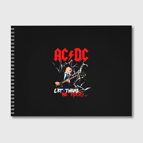 Альбом для рисования с принтом AC DC let there be rock! в Курске, 100% бумага
 | матовая бумага, плотность 200 мг. | Тематика изображения на принте: ac dc | acdc | acdc ас дс | angus | back in black | highway to hell | mckinnon | young | австралийская | ангус янг | ас дс | асдс | блюз | в форме | гитара | группа | крис слэйд | метал | молния | музыка | п | певец | рок | рок н ролл