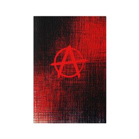 Обложка для паспорта матовая кожа с принтом АНАРХИЯ в Курске, натуральная матовая кожа | размер 19,3 х 13,7 см; прозрачные пластиковые крепления | Тематика изображения на принте: anarchy | анархия | анархо коммунизм | граффити | символ | стена | череп