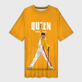 Платье-футболка 3D с принтом Queen в Курске,  |  | freddie mercury | queen | quen | the show must go on | we are the champions | богемская рапсодия | глэм | группа | квин | королева | куин | меркури | меркьюри | музыкант | мэркури | певец | песня | поп | рок | фаррух булсара | фредди