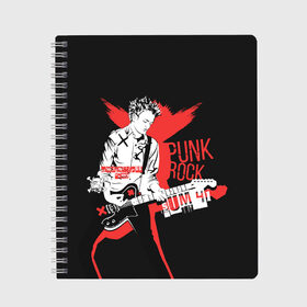 Тетрадь с принтом Punk-rock в Курске, 100% бумага | 48 листов, плотность листов — 60 г/м2, плотность картонной обложки — 250 г/м2. Листы скреплены сбоку удобной пружинной спиралью. Уголки страниц и обложки скругленные. Цвет линий — светло-серый
 | order in decline | punk | punk rock | rock | sum 41 | sum41 | марк спиколак | панк рок | поп панк | рок | рок группа | сам фоти уан