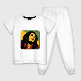 Детская пижама хлопок с принтом Боб Марли в Курске, 100% хлопок |  брюки и футболка прямого кроя, без карманов, на брюках мягкая резинка на поясе и по низу штанин
 | боб марли | гитарист | музыкант | регги
