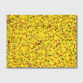 Альбом для рисования с принтом Пикачу в Курске, 100% бумага
 | матовая бумага, плотность 200 мг. | Тематика изображения на принте: pikachu | pokemon | аниме | желтый | мультфильм | паттерн | пика | пикачу | покемон