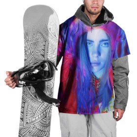 Накидка на куртку 3D с принтом Billie Paint Colors в Курске, 100% полиэстер |  | bad | bad guy | billi | billie | billie eilish | eilish | good girl | music | swag | айлиш | беляш | били | били айлиш | билли | билли айлиш | билли эйлиш | биляш | музка | певица | эйлиш