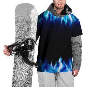 Накидка на куртку 3D с принтом Синий Огонь в Курске, 100% полиэстер |  | абстракция | блеск | волны | дракон | дым | крутой | линии | неон | неоновый | ночь | огненный | огни | огонь | пламя | свет | синий | сияние | яркий