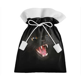Подарочный 3D мешок с принтом Злой Котик в Курске, 100% полиэстер | Размер: 29*39 см | Тематика изображения на принте: angry | animal | animals | beast | black | cat | kitten | британец | британка | животное | животные | зверек | зверь | злая | злой | кот | котейка | котенок | котэ | кошка | кошки | черная