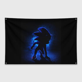 Флаг-баннер с принтом Sonic в Курске, 100% полиэстер | размер 67 х 109 см, плотность ткани — 95 г/м2; по краям флага есть четыре люверса для крепления | sonic | герой | синий ёж | соник
