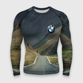 Мужской рашгард 3D с принтом BMW в Курске,  |  | bmw | germany | mountains | nature | power | prestige | road | бмв | германия | горы | дорога | мощь | престиж | природа