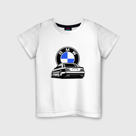 Детская футболка хлопок с принтом BMW (JDM) в Курске, 100% хлопок | круглый вырез горловины, полуприлегающий силуэт, длина до линии бедер | bmw | bmw performance | m | motorsport | performance | бмв | бэха | моторспорт