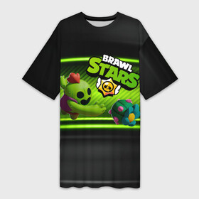 Платье-футболка 3D с принтом brawn stars Spike Спайк в Курске,  |  | brawl | brawl stars | brawlstars | brawl_stars | jessie | poco | бравл | бравлстарс | поко