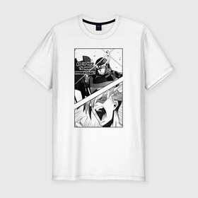 Мужская футболка хлопок Slim с принтом Gurren lagann в Курске, 92% хлопок, 8% лайкра | приталенный силуэт, круглый вырез ворота, длина до линии бедра, короткий рукав | anime | gurren lagann | manga. | аниме | гуррен лаганн | манга