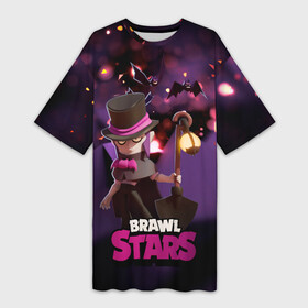 Платье-футболка 3D с принтом Brawl stars Mortis Мортис в Курске,  |  | brawl | brawl stars | brawlstars | brawl_stars | jessie | mortis | бравл | бравлстарс | мортис